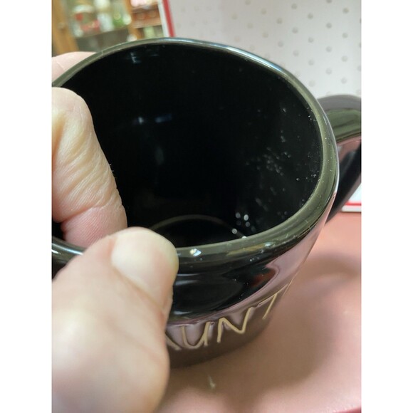 Rae Dunn Artisan Collection HAUNTED Black Coffee Mug Cup Magenta 2019 Halloween - Picture 5 of 8